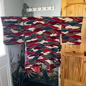 Vintage Wave Pattern Japanese Kimono